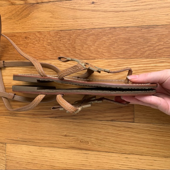 Tory Burch Gold Leather Gladiator Chandler Flat Sandal - Picture 11 of 14